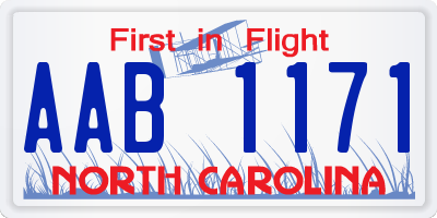 NC license plate AAB1171