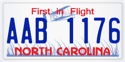 NC license plate AAB1176