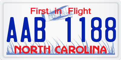 NC license plate AAB1188