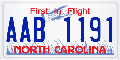 NC license plate AAB1191