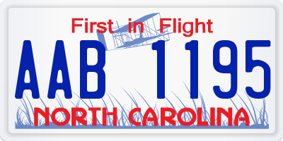 NC license plate AAB1195