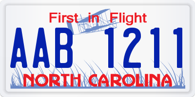 NC license plate AAB1211