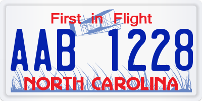 NC license plate AAB1228