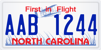 NC license plate AAB1244