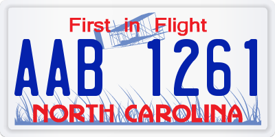 NC license plate AAB1261