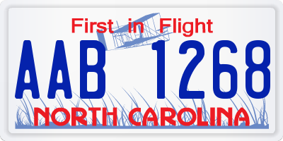 NC license plate AAB1268