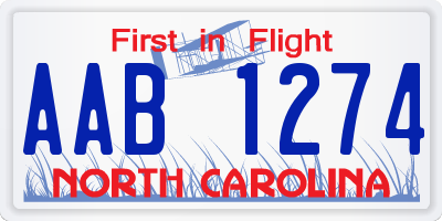 NC license plate AAB1274
