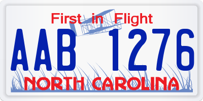 NC license plate AAB1276