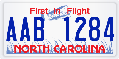 NC license plate AAB1284