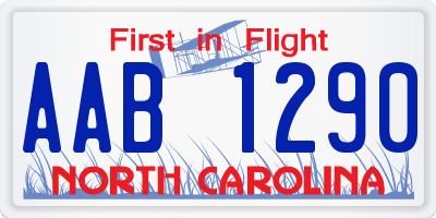 NC license plate AAB1290