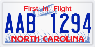 NC license plate AAB1294