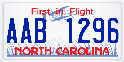 NC license plate AAB1296
