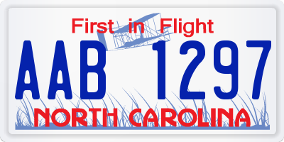 NC license plate AAB1297