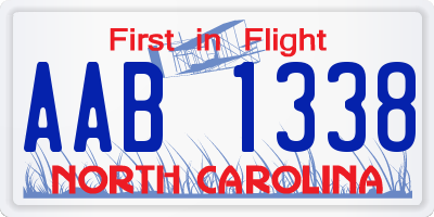 NC license plate AAB1338