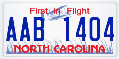 NC license plate AAB1404
