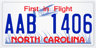 NC license plate AAB1406