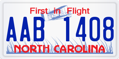 NC license plate AAB1408