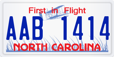 NC license plate AAB1414