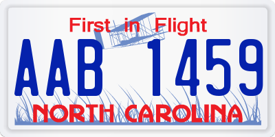NC license plate AAB1459