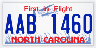 NC license plate AAB1460