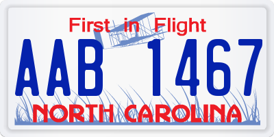 NC license plate AAB1467