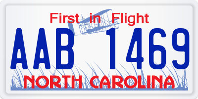 NC license plate AAB1469