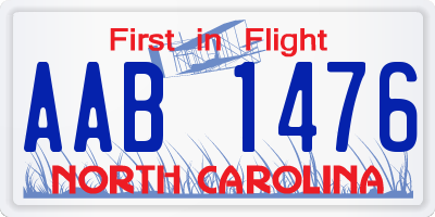 NC license plate AAB1476