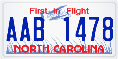 NC license plate AAB1478