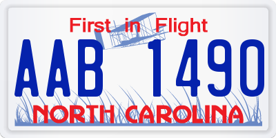 NC license plate AAB1490