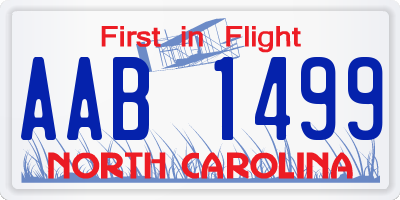 NC license plate AAB1499
