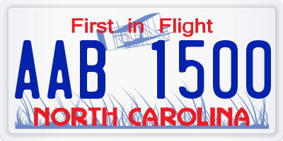 NC license plate AAB1500