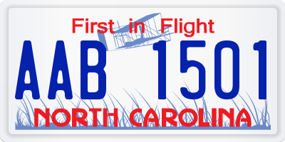 NC license plate AAB1501