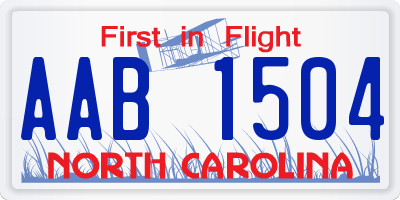 NC license plate AAB1504