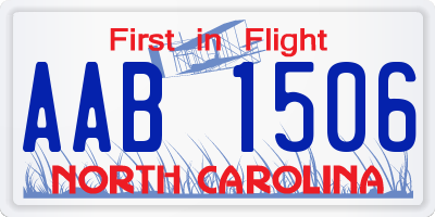 NC license plate AAB1506