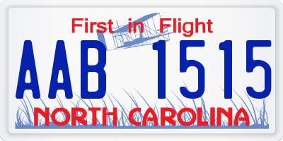 NC license plate AAB1515