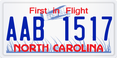 NC license plate AAB1517