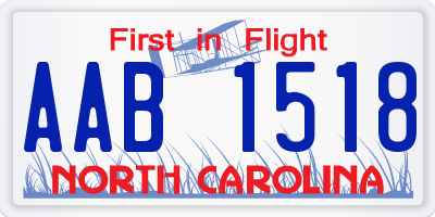 NC license plate AAB1518