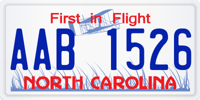 NC license plate AAB1526