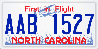 NC license plate AAB1527