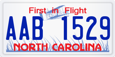 NC license plate AAB1529