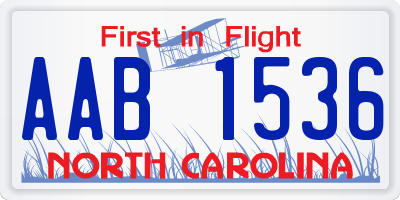 NC license plate AAB1536
