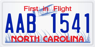 NC license plate AAB1541