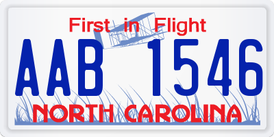 NC license plate AAB1546