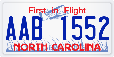 NC license plate AAB1552