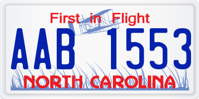NC license plate AAB1553