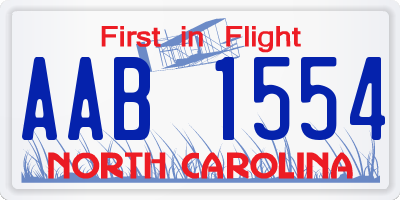 NC license plate AAB1554