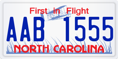 NC license plate AAB1555