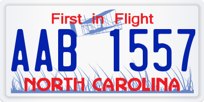NC license plate AAB1557