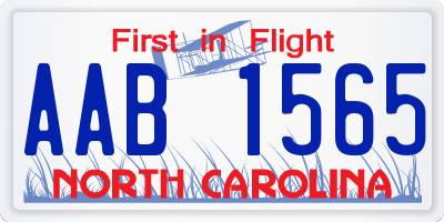 NC license plate AAB1565