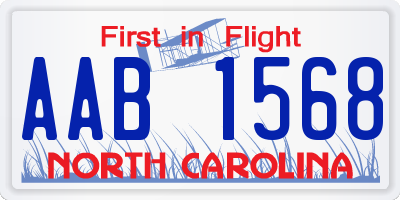 NC license plate AAB1568